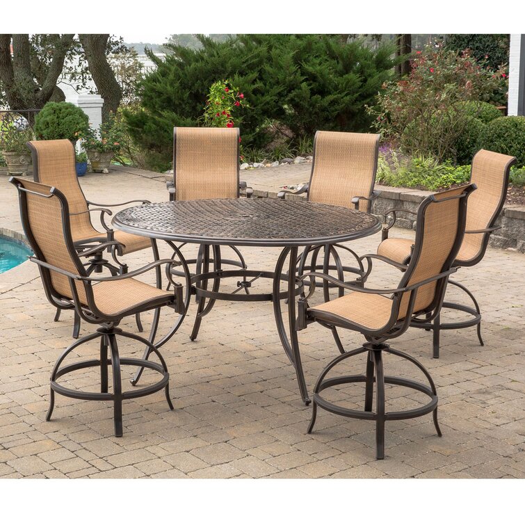 Canora Grey Alejandria 6 Person Round Outdoor Dining Set Wayfair